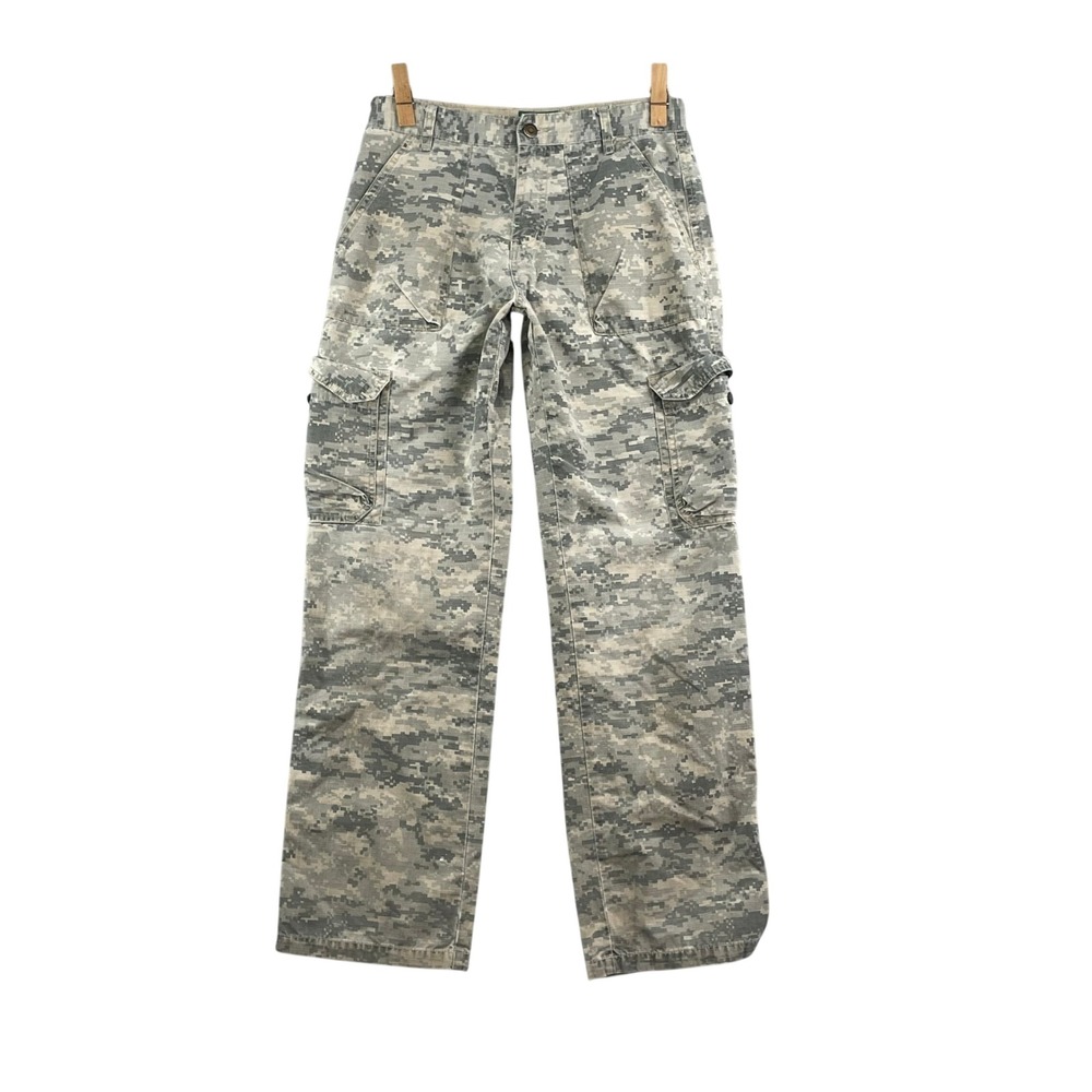 Cabela's Cargo Pants Boys Size 16 Gray Camo Military Digital Camouflage Ripstop
